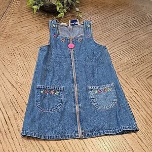 Girls vintage denim zip up dress 4T